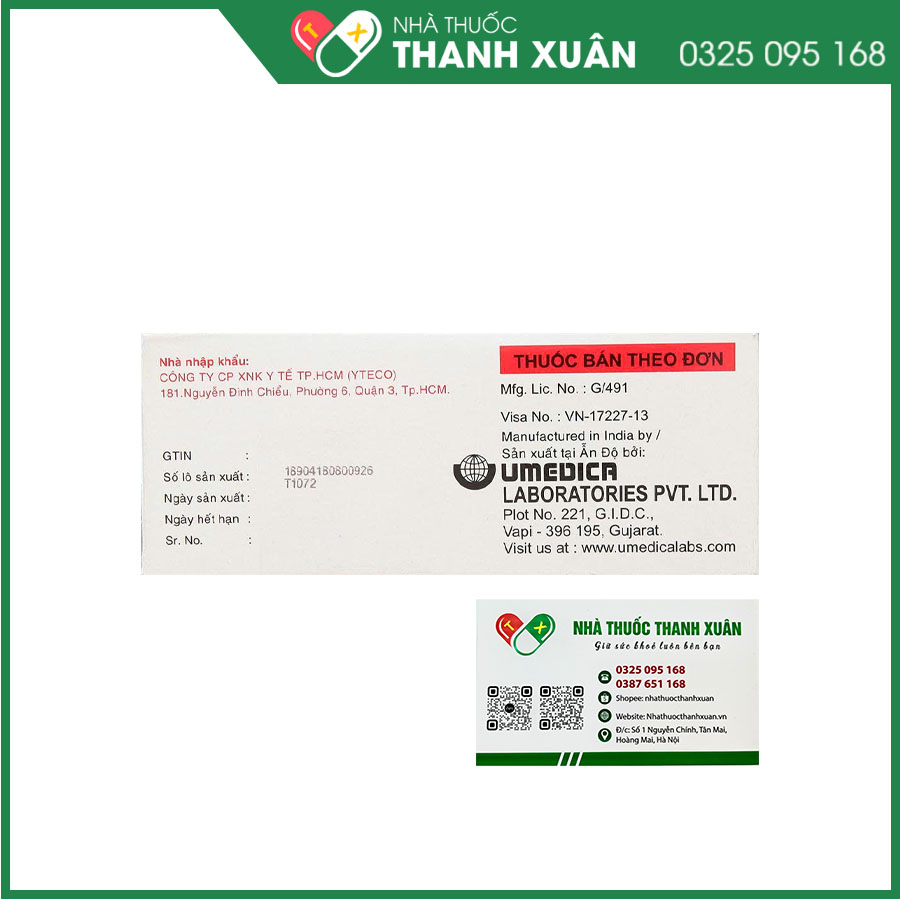 Utralene-100 thuốc điều trị trầm cảm, rối loạn ám ảnh cưỡng bức, hoảng loạn, lo âu và sợ chỗ đông người